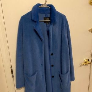 Sanctuary x Anthropologie fuzzy blue coat